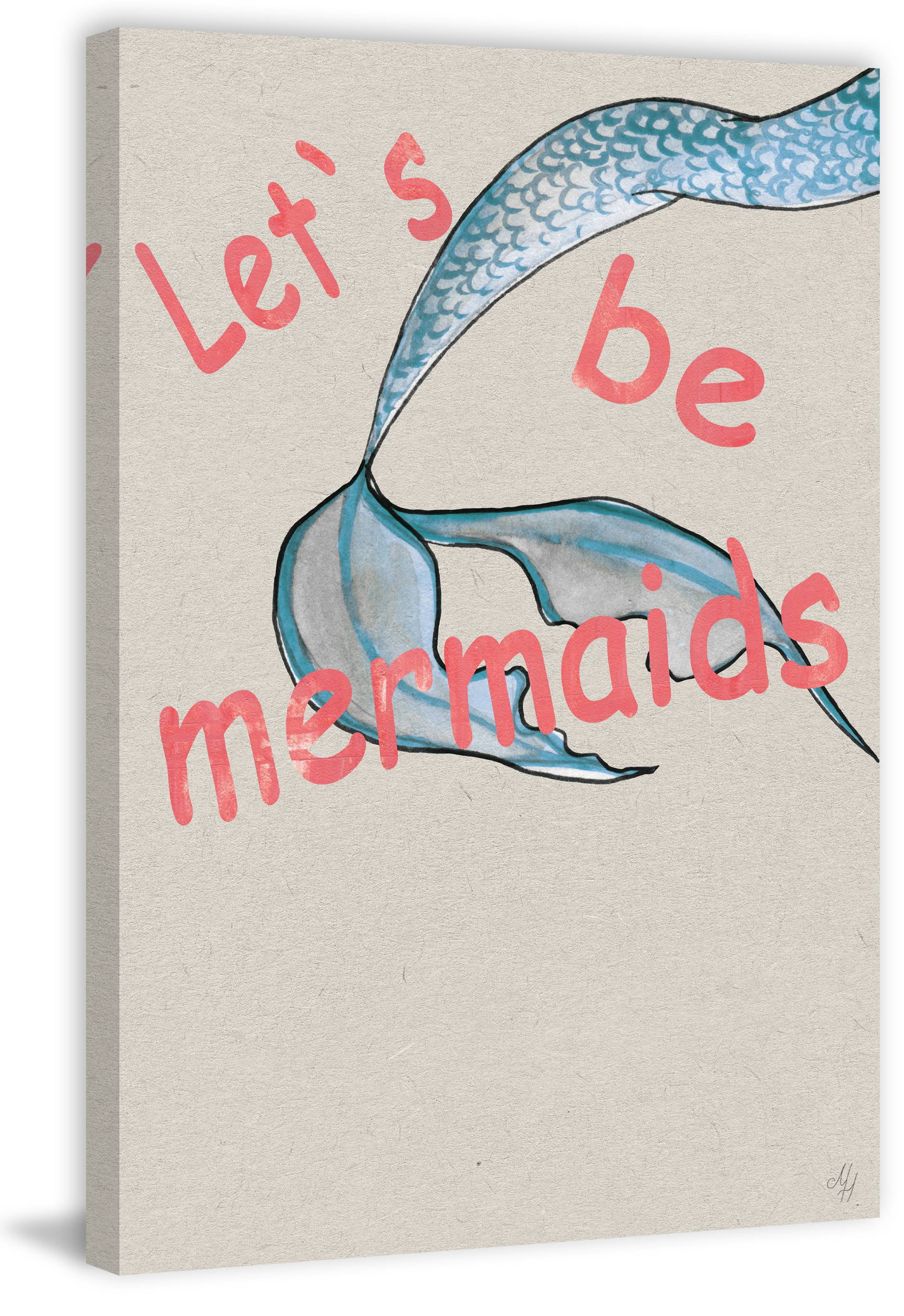 Marmont Hill Let's Be Mermaids Tail Canvas Wall Art