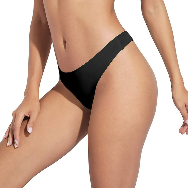 Women's Seamless Nude Thong Panties Underwear, 4-Pack 