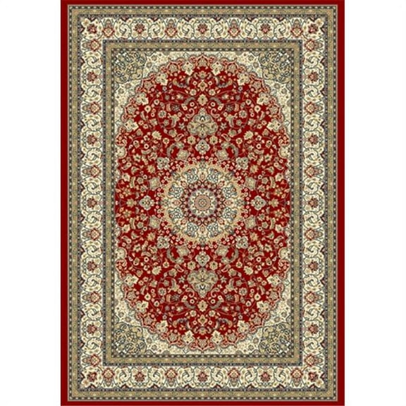 Ancient Garden 9 ft. 2 in. x 12 ft. 10 in. 57119-1414 Rug - Red/Ivory