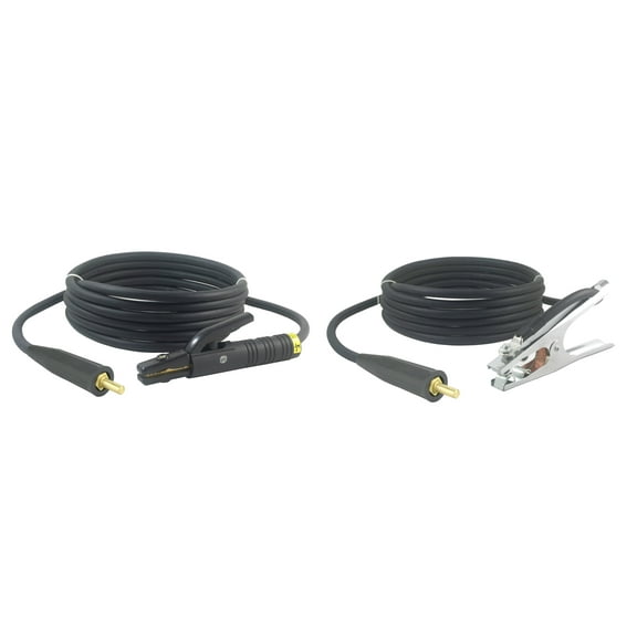 200 Amp Welding Leads Set Assembly - UP10 Tapered Connector (Old Welders) - #2 AWG cable (15 FEET EACH LEAD)