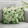 thumbnail image 3 of Awypu  St Patricks Day Pillows Covers 18x18 Inch Green Watercolor Lucky Clover Decorative White Pillows Cases Shamrock Spring Cushion Case Decoration Farmhouse for Sofa Couch, 3 of 5