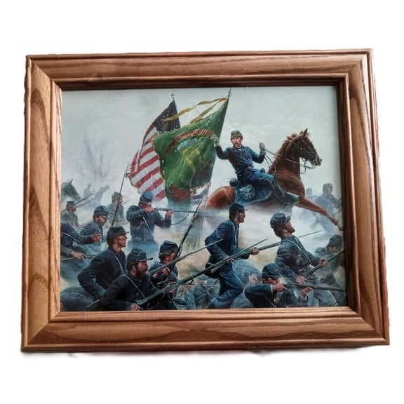 Framed American Civil War Print. General Meagher and the Irish Brigade at Antietam. Patriotic Wall Decor, Wall Art.