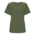 thumbnail image 3 of WTXUE T-Shirts de Maternité, Débardeur de Maternité pour Femmes, Manches Courtes Décontractées, Col Rond Froncé sur le Côté, Vert, 3 of 6