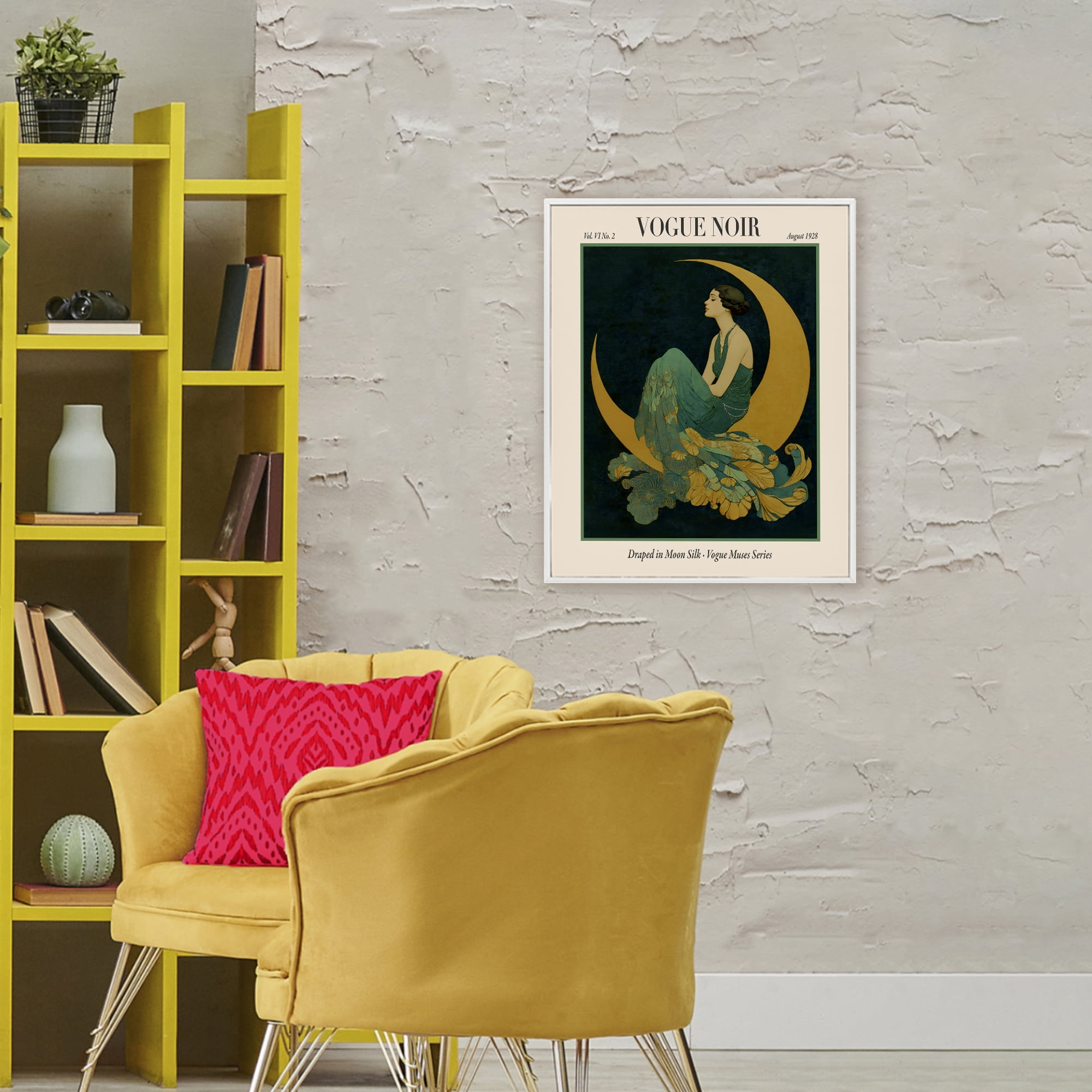 Stupell Industries Draped In Moon Silk White Framed Giclee Art, design by A Barefoot Stylist