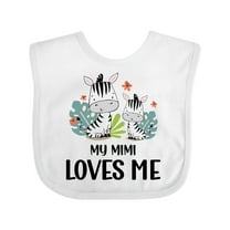 Inktastic Zebra My Mimi Loves Me Boys or Girls Baby Bib