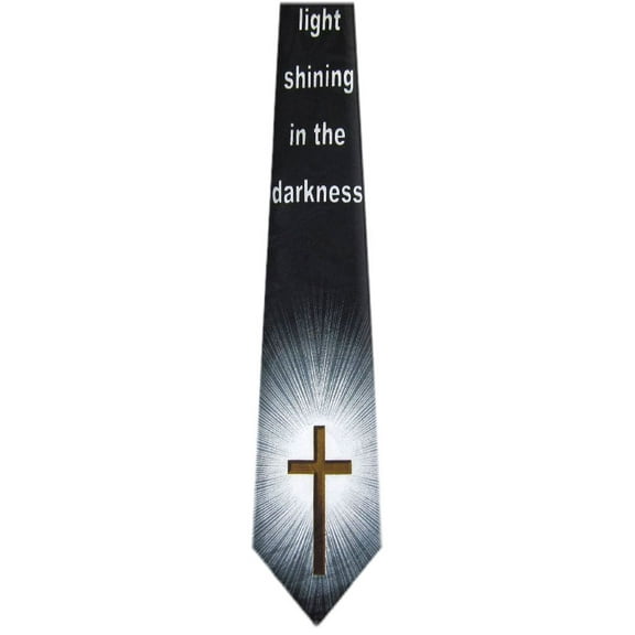 BuyYourTies - Mens Novelty Christian Necktie - Black Brown