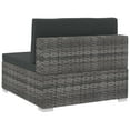 thumbnail image 4 of vidaXL 4 Piece Patio Sofa Set with Cushions Poly Rattan Gray, 4 of 10