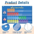 thumbnail image 3 of Classroom Attendance Chart with 72 Cards, Polyamide Pocket Chart for Preschool, Kindergarten, Daycare - Includes 4 Hooks & Erasable Pen, Wall-Mounted Teacher Accessory, 3 of 5