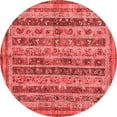 thumbnail image 1 of Ahgly Company Indoor Round Abstract Red Modern Area Rugs, 7' Round, 1 of 4