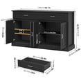 thumbnail image 3 of Homfa Black Kitchen Buffet Cabinet with 2 Drawers & 4 Doors, 55" W Sideboard Buffet Storage Cabinet with Shelves Credenza Cabinet for Dining Room, 3 of 7