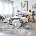 thumbnail image 2 of YOUFORTONG 9ft Round Washable Abstract Area Rug, Modern Low Pile Carpet, Soft Non-Slip Stain Resistant Indoor Mat for Living Room Bedroom Dining Room,Blue, 2 of 9