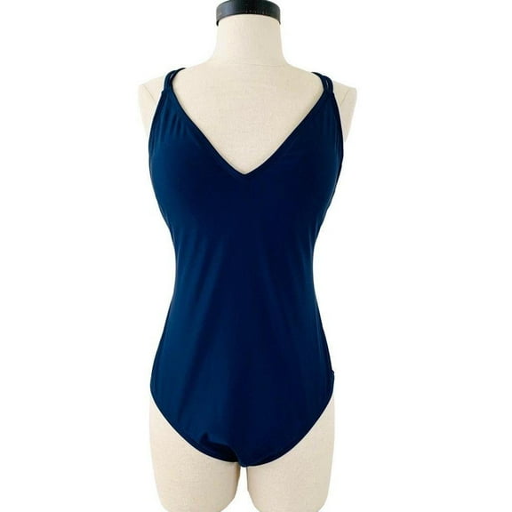 Hurley Ladies' Size Large, One-Piece Swimsuit, UPF 50 , Navy Blue