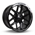 thumbnail image 2 of RTX Offroad Custom Wheel 18x9.5 Inch Rim for Cadillac 2000-2022 Escalade 106.1mm CB Offset 10mm Gloss Black Milled, 2 of 3