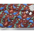 thumbnail image 3 of Soimoi Red Cotton Jersey Fabric Balloon & Dinosaur Kids Print Sewing Fabric Yard 58 Inch Wide, 3 of 3