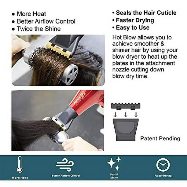 Parlux 3800 RED Eco Friendly Ionic and Ceramic Hair Dryer and M Hair Designs Hot Blow Attachment Black Bundle 2 Items Walmart Business Supplies