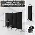 thumbnail image 3 of Biombo de 4 Paneles Costway Separador de Habitaciones Negro 225 x 30 x 173 cm, 3 of 10