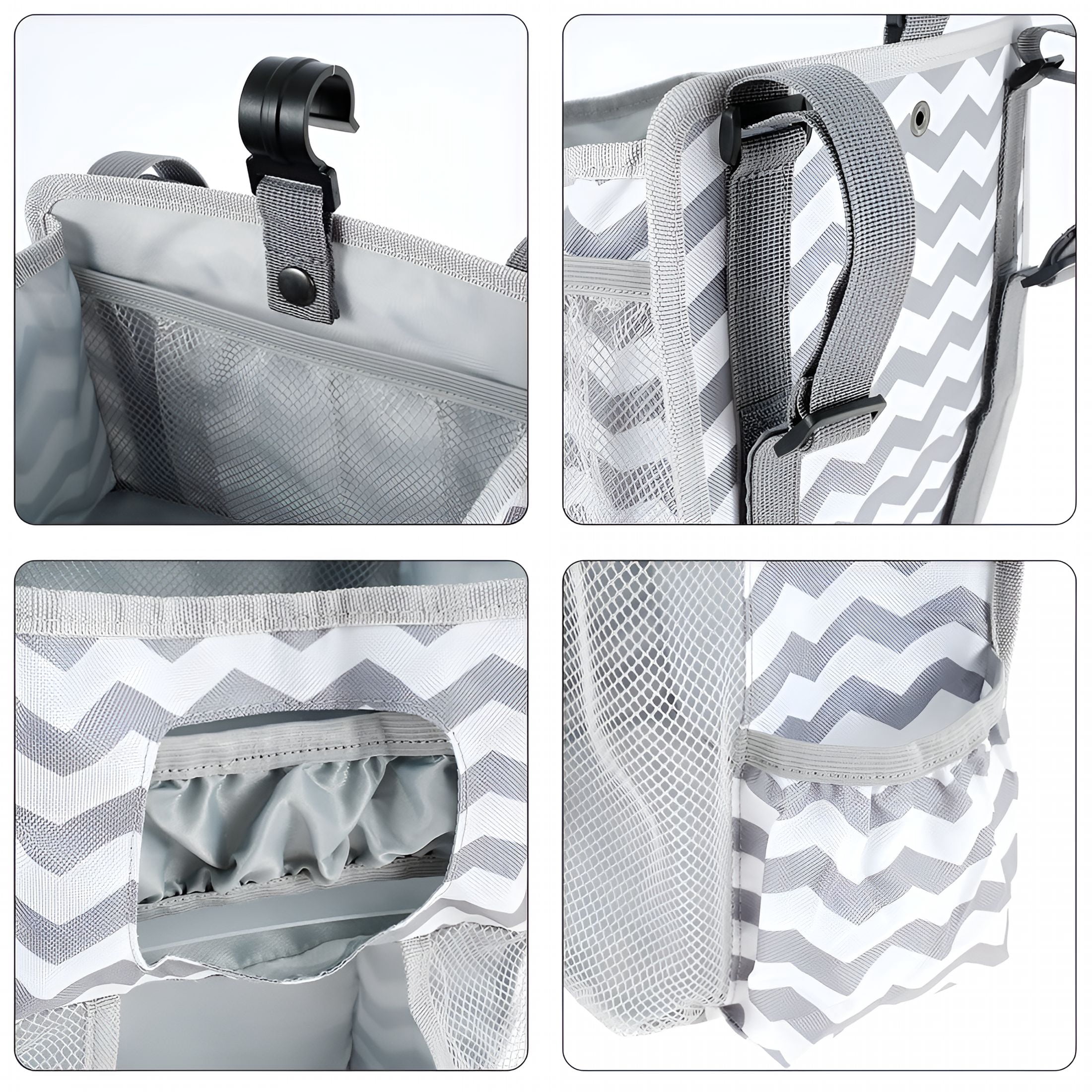 XIBUFE Large Oxford Cloth Crib Hanging Diaper Caddies Organizer for Changing Table Caddy for Baby Stuff