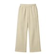 thumbnail image 3 of GiLiling Teen Girls Barrel Sweatpants High Waisted Fleece Baggy School Sweat Pants Barrel Leg Pants High Waisted Baggy Fit Pants (Beige, 7-8 Years), 3 of 7
