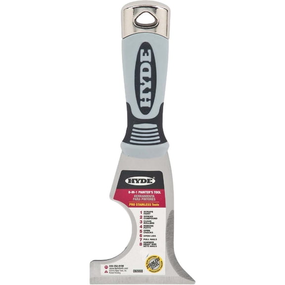 Hyde Pro Stainless 8-In-1 Multi-Purpose Painters Tool