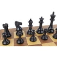 thumbnail image 6 of 4 QNS Black  Natural 3 3/4" Anderssen Staunton Wood Chess Set 19" Walnut Board, 6 of 6