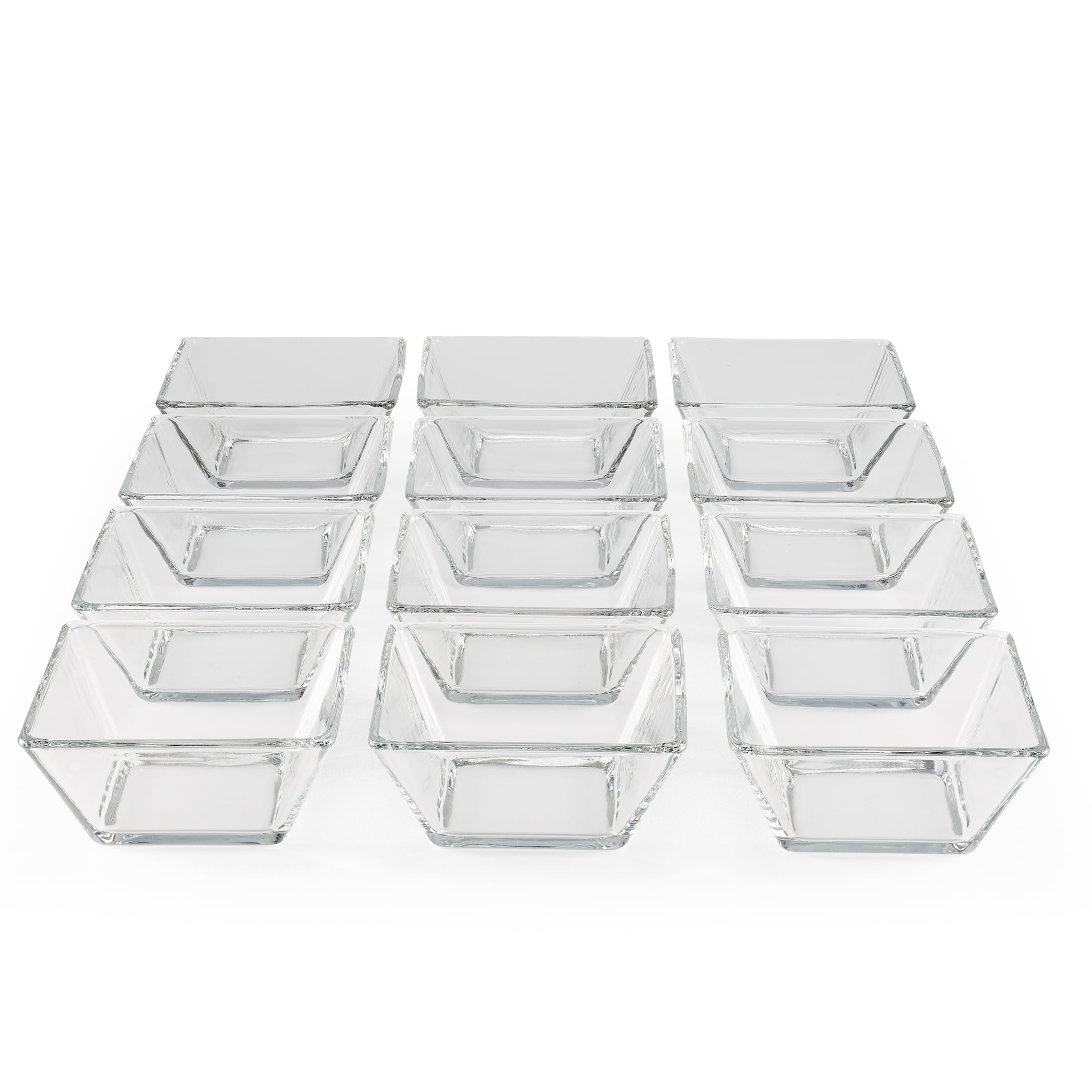 Mainstays Square Glass Bowls Catering Pack, Set of 12