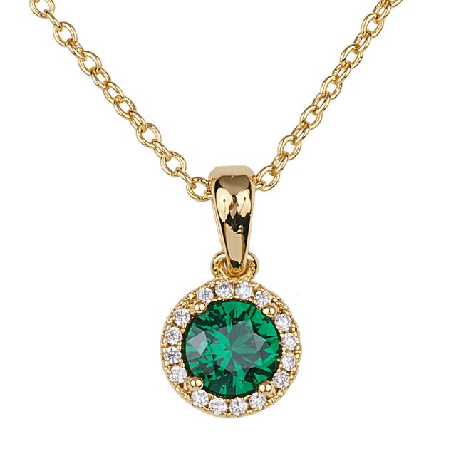 Collar para Mujer LuckyLy, Dije con Zirconia Cúbica, Modelo Judy esmeralda UNITALLA