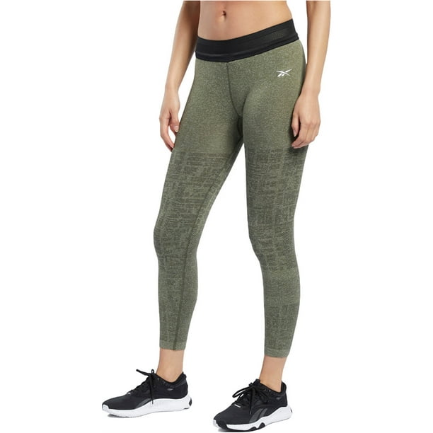 Reebok Womens United By Fitness Compression Athletic Pants, Green