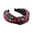 thumbnail image 2 of SPRING PARK Women Christmas Colorful Plaid Hairbands Women Tie Winding Knot Hair Hoop for Girl Fab, 2 of 8