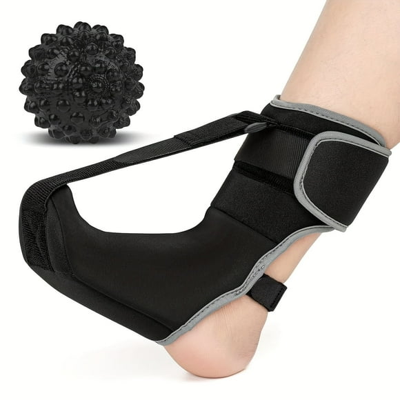 YOPTOP Plantar Fasciitis Night Splint Sock Unisex Plantar Fasciitis Brace With Massage Ball For Foot Pain Relief By Plantar Fasciitis Achilles Tendonnitis Foot Drop Heel Spur Flat Arch,Black-S