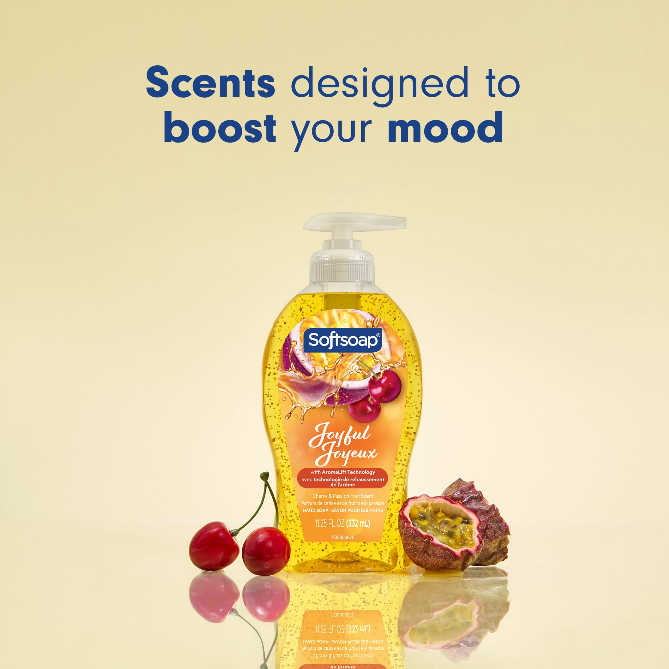 (3 pack) Softsoap Joyful Liquid Hand Soap, Paraben Free, pH Balanced, Cherry and Passion Fruit Scent, 11.25 fl oz Pump Bottle
