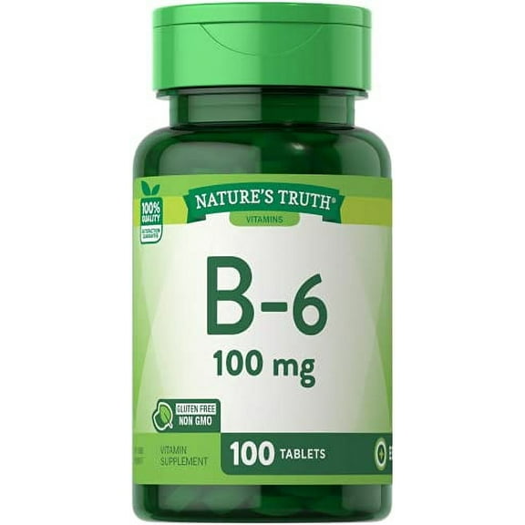 Nature's Truth Vitamin B-6 100mg Tablets, 100 Count, 3 Pack