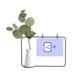 thumbnail image 1 of Clover Surprised Small TV Happy Original Metal Picture Frame Cerac Vase Decor, 1 of 3