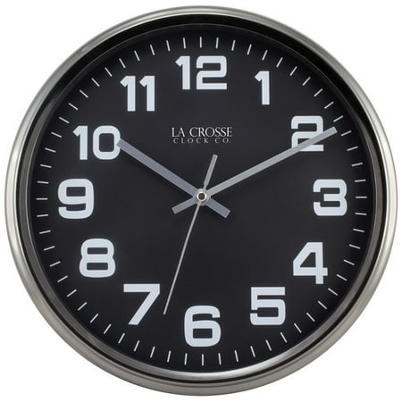 - La Crosse Clock 404-2631GM 12 Inch Round Metal Analog Wall Clock with Gunmetal Finish