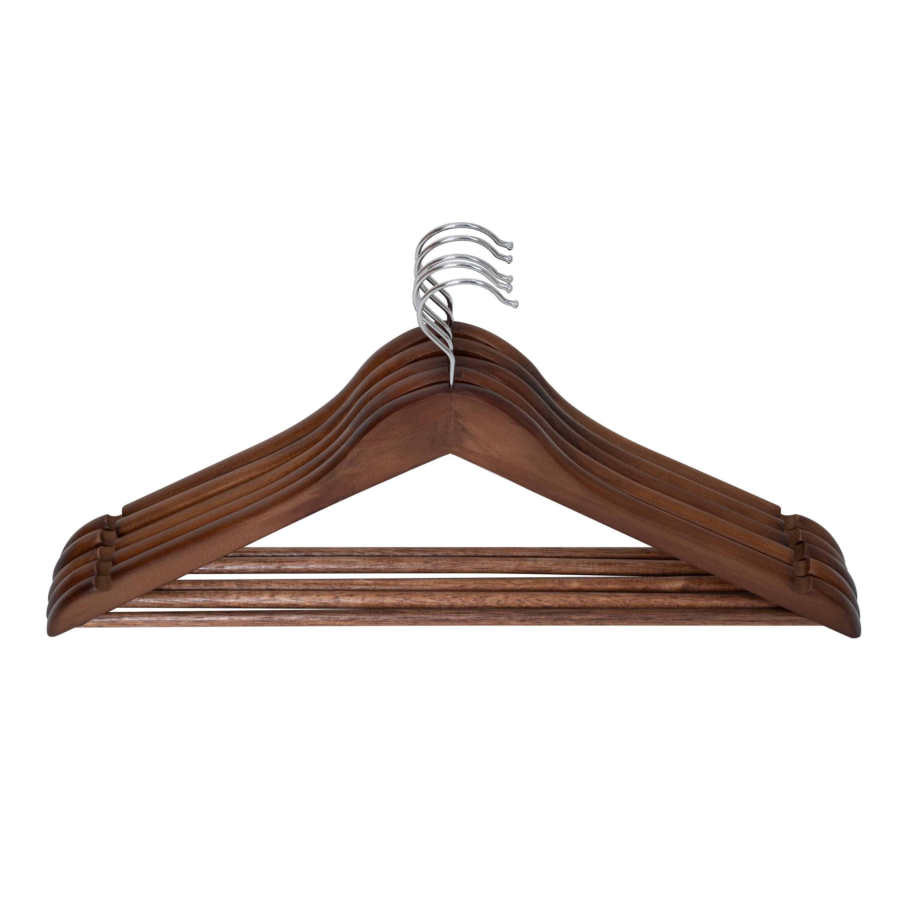 Better Homes & Gardens Wood Suit Hangers, 5 Pack, Walnut Finish