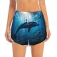 thumbnail image 2 of Balery Ocean Dolphin Fish School Pantalones cortos deportivos para mujer con forro y dos bolsillos, elásticos, para entrenamiento, gimnasio, yoga-Large, 2 of 7