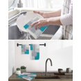 thumbnail image 5 of Blue Abstract Kitchen Dish Towels for Drying Dishes Set of 4, Grey Geometric Oil Painting Vintage Gradient Waffle Weave Microfiber Hand Tea Bathroom Towels Quick Dry & Absorbent Towel 15.7x23.6, 5 of 7
