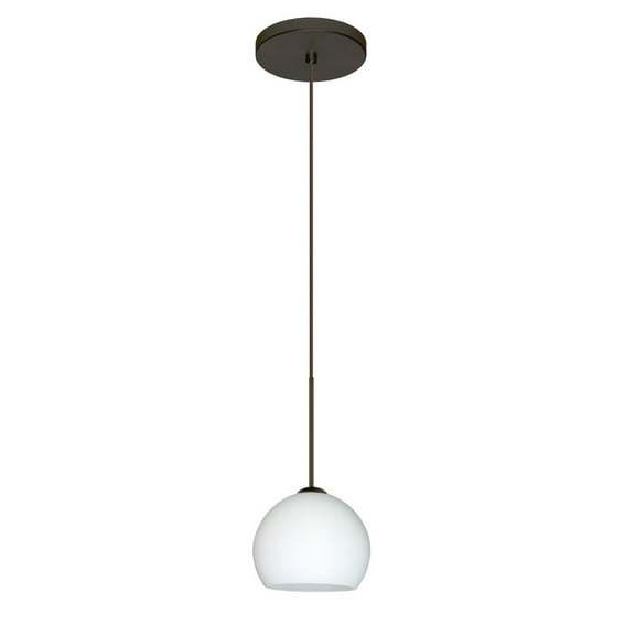1XT-565807-BR-Besa Lighting-Palla 5-One Light Cord Pendant with Flat Canopy-4.75 Inches Wide by 3.88 Inches High-Bronze Finish-Opal Matte Glass