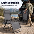 thumbnail image 3 of Alvantor 2-Pack Zero Gravity Lounge Chairs, Portable Recliner Beach Camping Patio Outdoor Folding Lounge Chair with Pillow & Cup Holder, 3 of 7