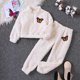thumbnail image 5 of Gibobby Conjunto de Sudadera y Leggings de Lana Conjunto de ropa de invierno para niñas pequeñas con estampado de mariposas, 2 piezas(Blanco,3-4 Años), 5 of 5