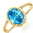 thumbnail image 1 of AoneJewelry 1.25 Carat Blue Topaz Oval Shape Ring In 10K Solid Rose, White & Yellow Gold, 1 of 5