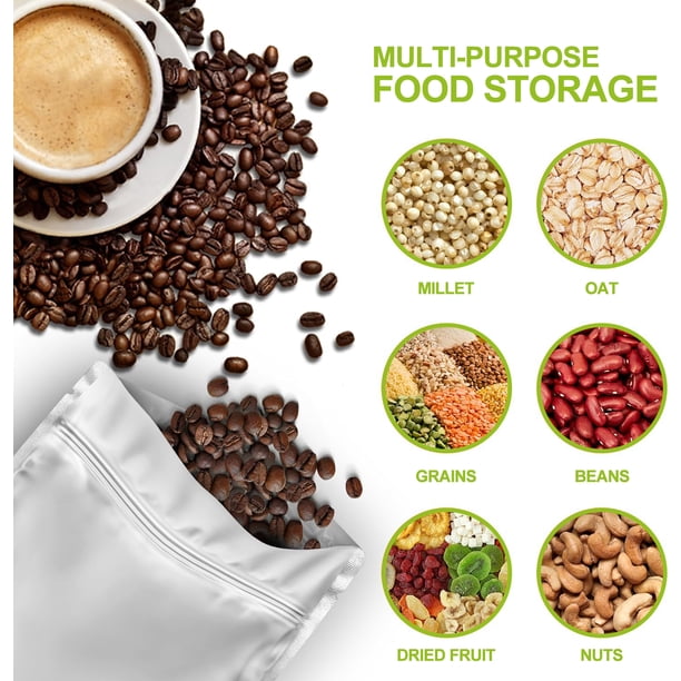 50 Pack - 10"x14" 1 Gallon Extra Thick 9.4 Mil Mylar Bags For Long-term Food Storage With Zipper & Labels