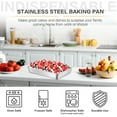 thumbnail image 7 of Vesteel Stainless Steel Baking Pan with Lid, 12.2 x 9.5 x 2 Inch Rectangle Sheet Cake Pans with Covers Bakeware for Cakes Brownies Casseroles, Non-toxic & Dishwasher Safe - Set of 2, 7 of 7