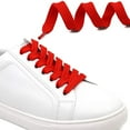 thumbnail image 2 of Cordones de zapatos planos sólidos Cordones de zapatos atléticos gruesos huecos Cuerdas 2 pares, rojo 39 "pulgadas (10OCM) oso de fresa  Juguete, 2 of 6