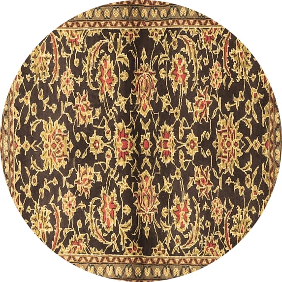 Ahgly Company Indoor Round Persian Brown Traditional Area Rugs, 6' Round