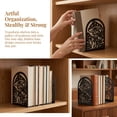 thumbnail image 5 of Unique Bargains Metal Tree Design Book Ends for Shelves Black Mushroom 4.7"x3.5"x6.8", 5 of 5