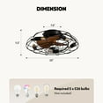thumbnail image 4 of HOOMEDELIER 22" Black Industrial Ceiling Fan with Light Rustic Caged Ceiling Fan and Remote Flush Mount Fan Light, 4 of 15