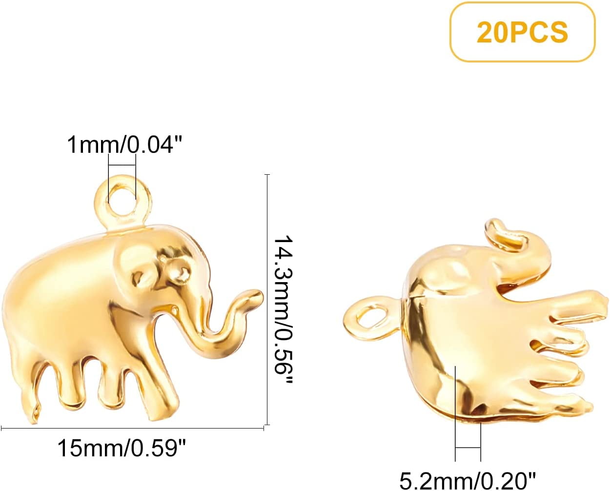 Gold Plated Animal Charms and Pendants 5 pieces Lot #1-SE-GP