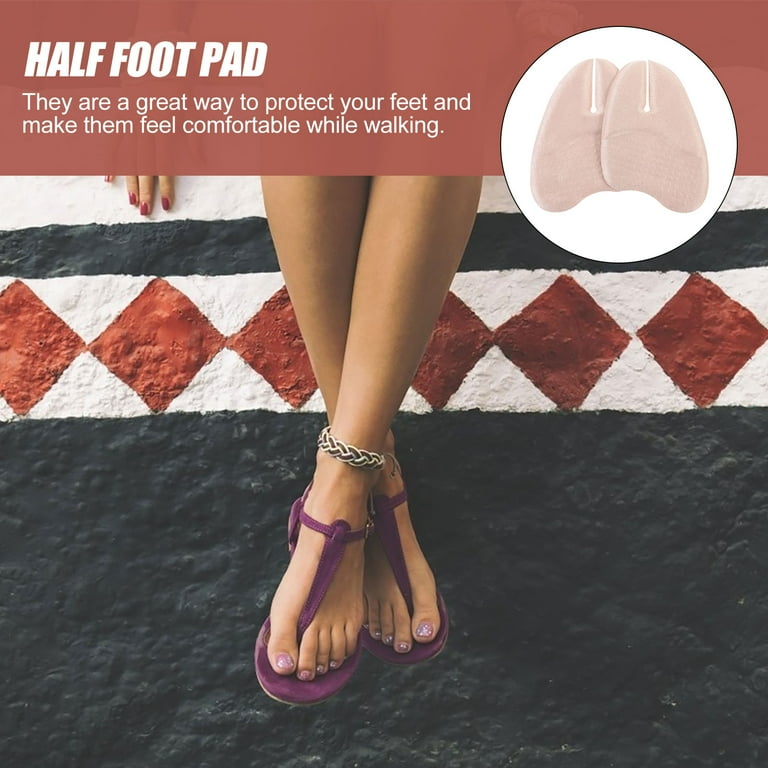 3 Pairs Front Pads Toe Cushion Insoles for Sandals Triangle Flats Shoe Inserts Slippers Invisible Suede