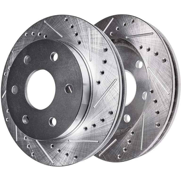Detroit Axle - 6-Lug FRONT Drilled and Slotted Disc Rotors Replacement for  Escalade Suburban 1500 Yukon K1500 K2500 Pickup Blazer Tahoe Jimmy - 2pc  Set 
