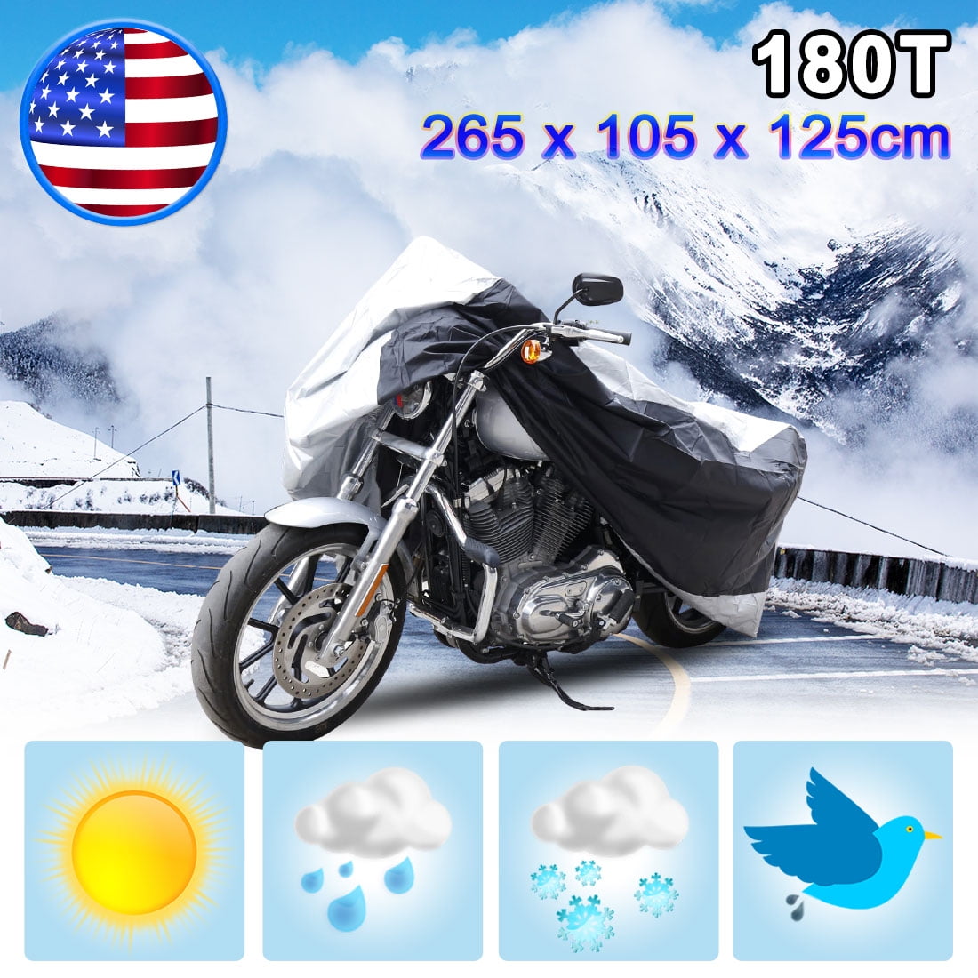 Motorcycle Cover with Air Vents for Harley Road King Custom NEW XL 1 
